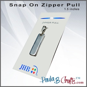 JHB Vintage Snap On Zipper Pull, 1.5 inches, PaulaBcrafts