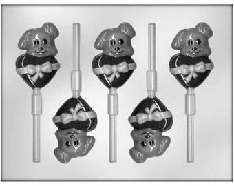 Sweet Puppy Dog Chocolate Lollipop Candy Mold #630 