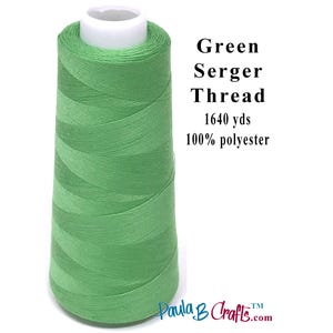 Serger Thread Spring Green 100% Spun Polyester - 1640 yards per Spool