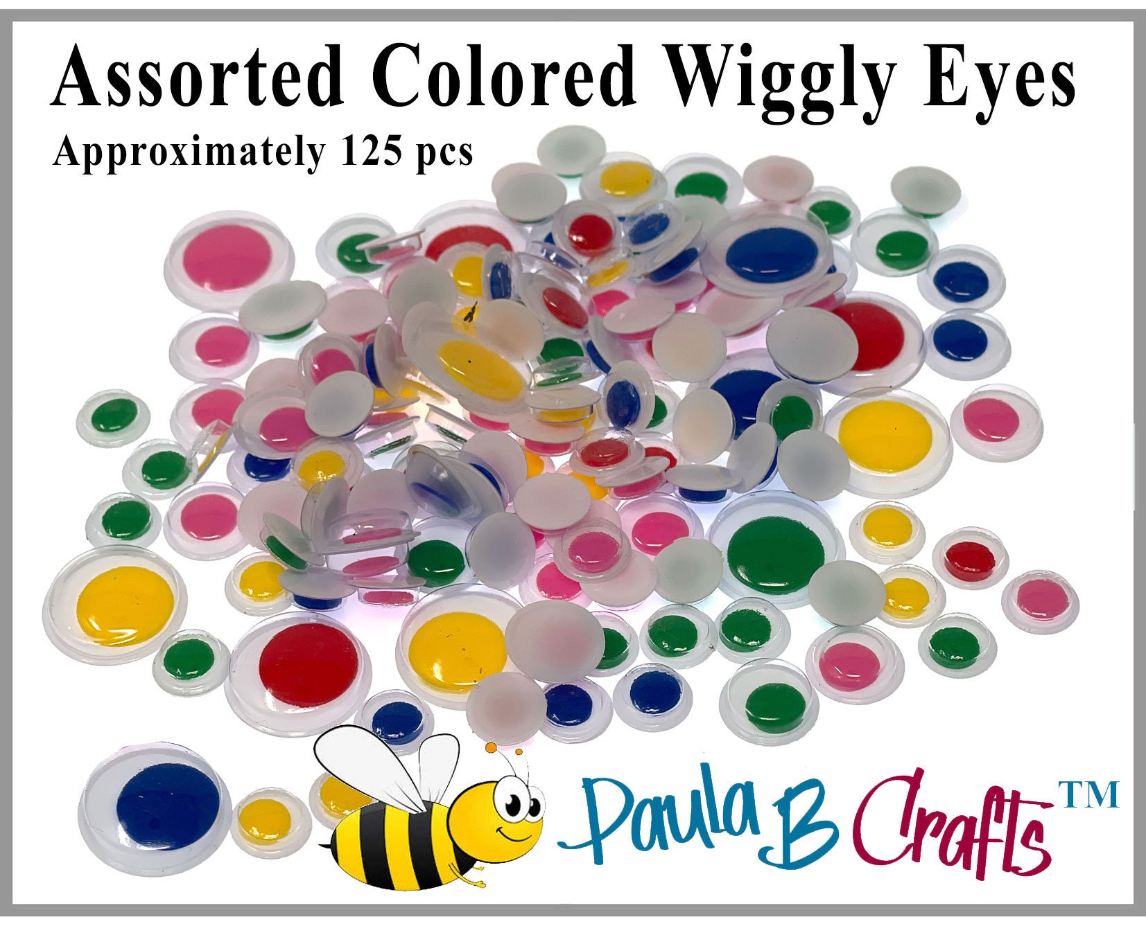 Wiggly Eyes Black & White / Mixed Colors Assorted Sizes Paula B Crafts 