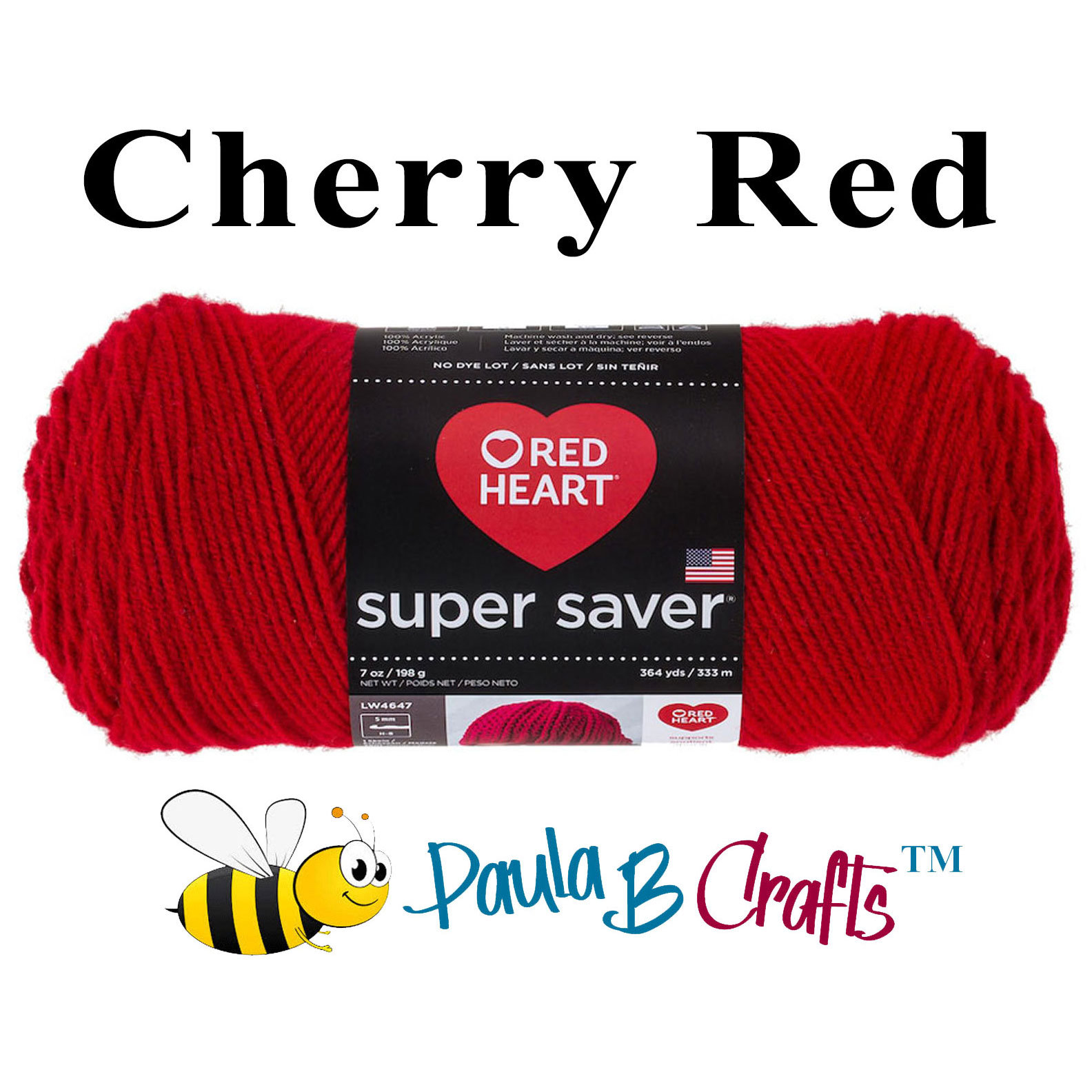 Red Heart Super Saver Cherry Red Yarn - 3 Pack of 198g/7oz - Acrylic - 4  Medium (Worsted) - 364 Yards - Knitting/Crochet