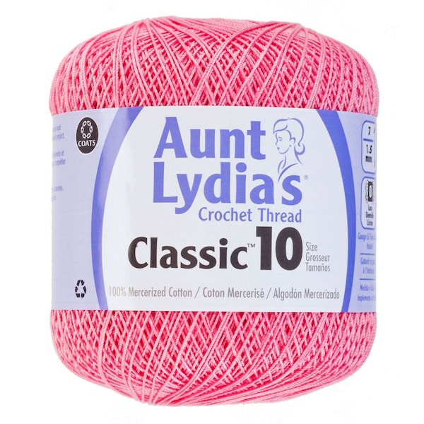 FRENCH ROSE Aunt Lydia Classic 10 #154C-493 Cotton Crochet Thread  Yarn  350 yards  Diy Crochet diy Knitting Paula B Crafts