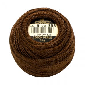 116-8-898 DMC Pearl Cotton size 8  Very Dark Coffee Brown
