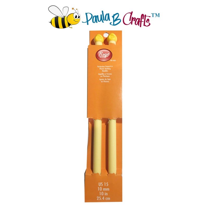 Boye Knitting Needles Size US 15 Single Point Plastic Knitting Needles 10 inch Length