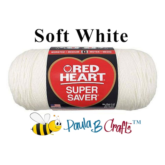 SOFT WHITE Red Heart Super Saver Yarn 7 Oz 364 Yards 