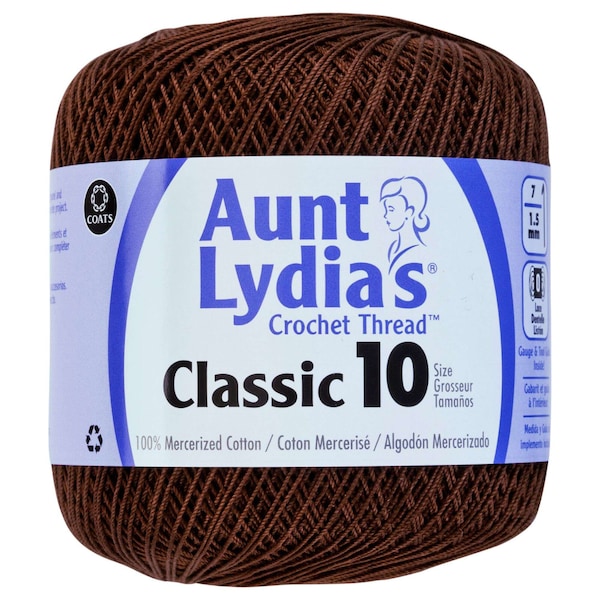 FUDGE BROWN Aunt Lydia Classic 10 thread 350 yards