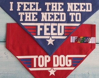 Top Dog Bandana, Over the Collar. Pilot, Miramar, Maverick, Air Force