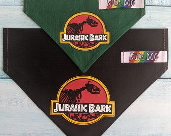 Jurassic Bark Bandana, Over the Collar.