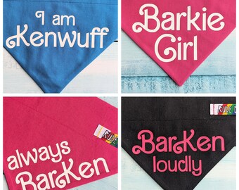 Barkie Girl Bandana, Over the Collar. I am Kenough Parody