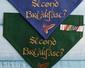 Second Breakfast Bandana, Over the Collar - Hobbit, LOTR, Lord of the Rings