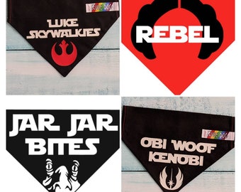 Rebel Alliance Glow-in-the-dark Bandana Over the Collar - Star Wars, Obi Woof, Jabba the Mutt, No Moon, Luke Skywalkies