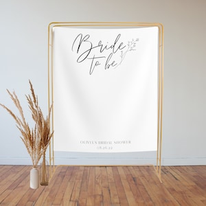 Bridal Shower Backdrop, Bride To Be Backdrop, Miss To Mrs, Bride to Be Banner, Boho Bachelorette Backdrop