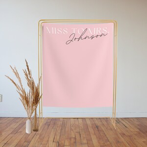Minimal Future Mrs Bridal Shower Backdrop, Miss to Mrs Bridal Shower Sign, Modern Bride to Be Sign, Personalized Bridal Shower Banner