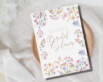 Personalized Bridal Shower Guest Book | Floral Bridal Shower Gift Log Book | Bridal Shower Book