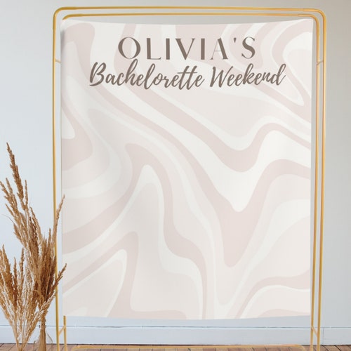 Bachelorette Pink Minimal Photo Backdrop Bachelorette Party Etsy