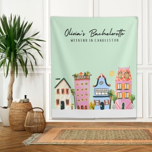 Charleston Bachelorette Banner, Rainbow Row Bachelorette Backdrop, Beach Bachelorette Photo Backdrop, Charleston SC Bachelorette Party Decor