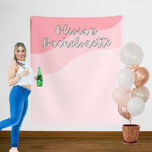 Signo de despedida de soltera mínima rosa para la futura novia, telón de fondo de despedida de soltera femenina para despedida de soltera, telón de fondo de despedida de soltera para la futura señora