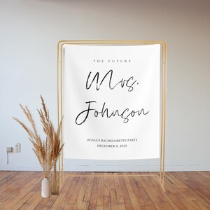 Futura señora despedida de soltera telón de fondo, novia para ser despedida de soltera telón de fondo, señorita a la señora Banner, telón de fondo de la fiesta de compromiso