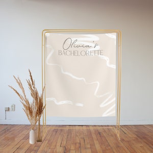 Neutral Bachelorette Banner, Abstract Modern Bachelorette Backdrop, Aesthetic Bachelorette Sign, Watercolor Bachelorette Party Wall Decor