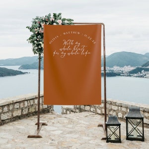 With My Whole Heart For My Whole Life Wedding Backdrop For Ceremony, Boho Wedding Photo Backdrop, Rustic Wedding Backdrop for Reception