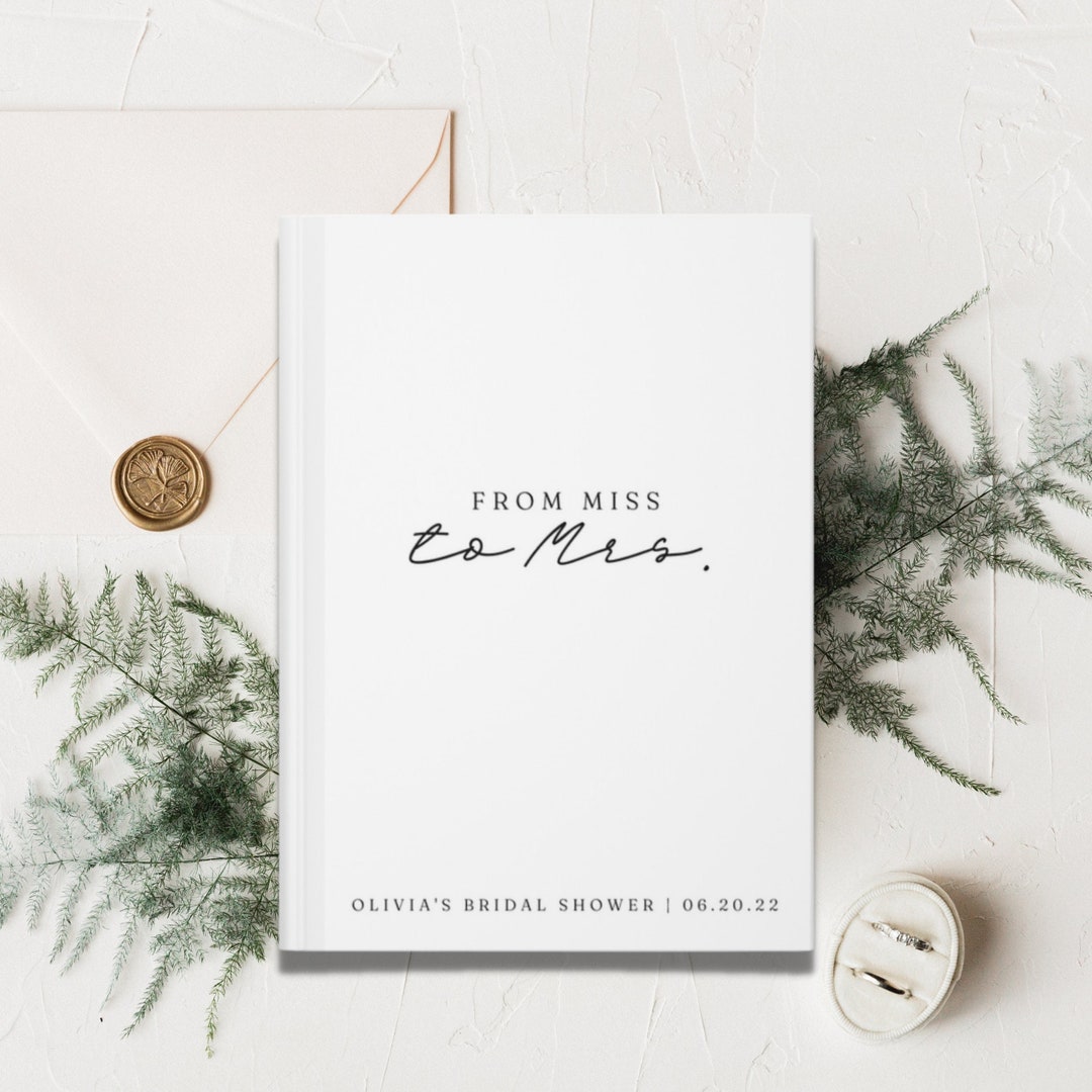 Personalized Bridal Shower Book Miss to Mrs Book Custom Bridal Shower