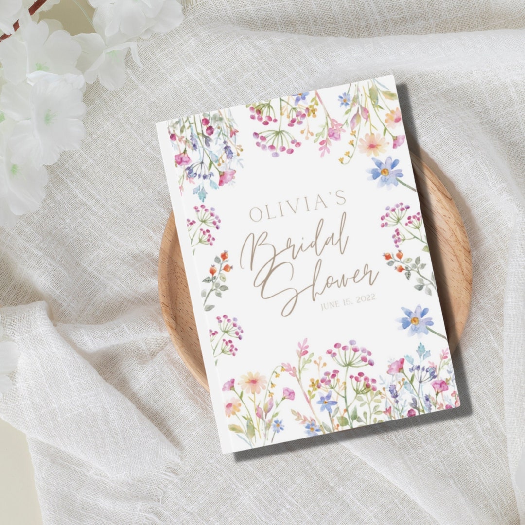 Personalized Bridal Shower Guest Book Floral Bridal Shower Gift Log Book Bridal Shower Book Etsy