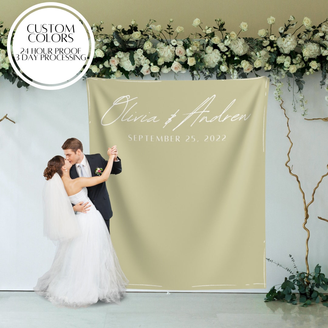 Personalized Wedding Backdrop for Ceremony, Mr and Mrs Wedding Booth ...