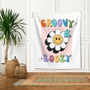 Groovy and Boozy Bachelorette Sign, 70s Bachelorette Backdrop, Flower Power Bachelorette Banner, Disco Bachelorette Party Decor, Retro Bach