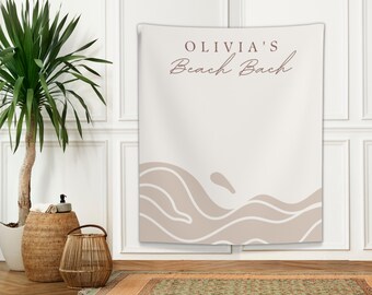 Beach Bachelorette Backdrop, Personalized Bridal Shower Banner