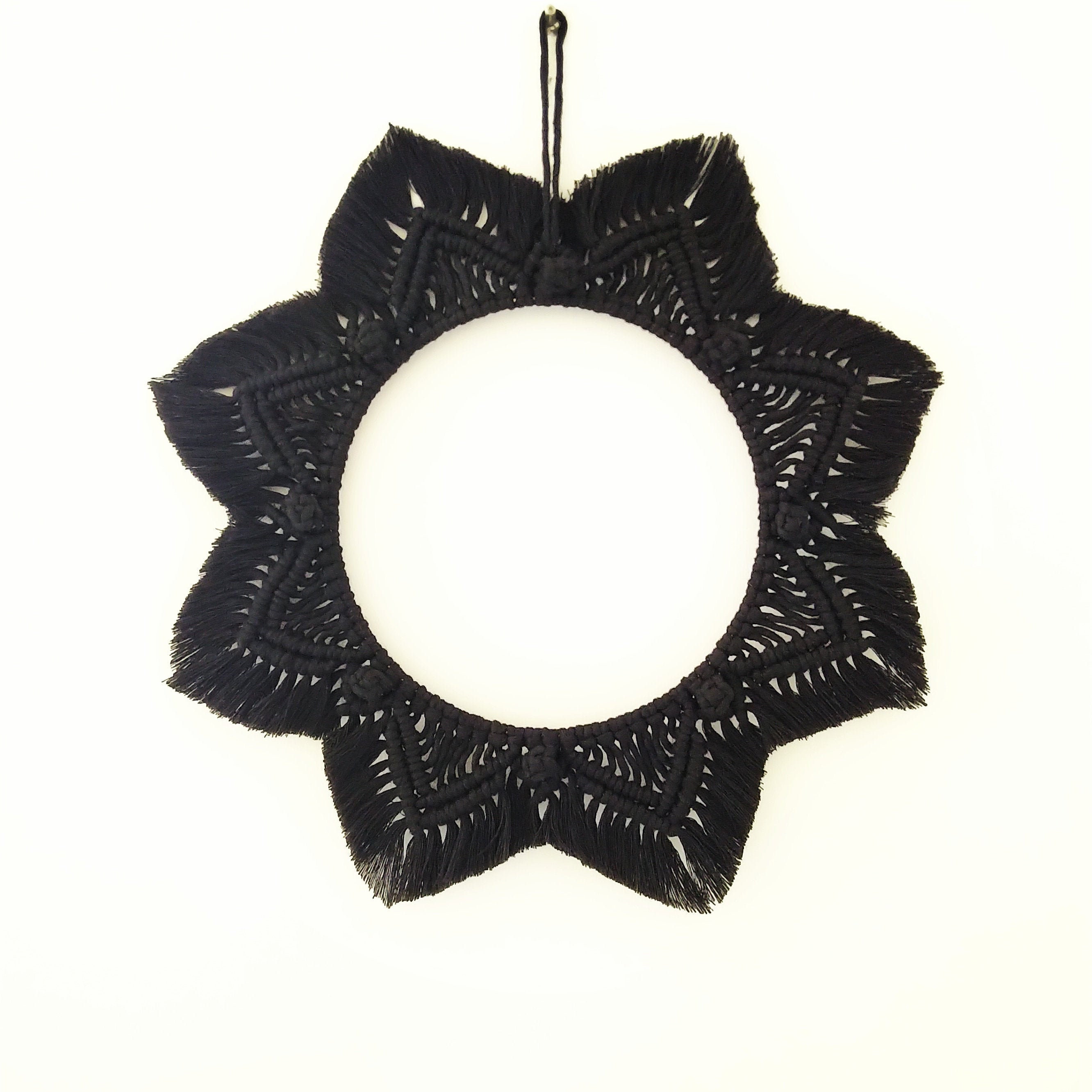 Suspension Macrame Black Mandala