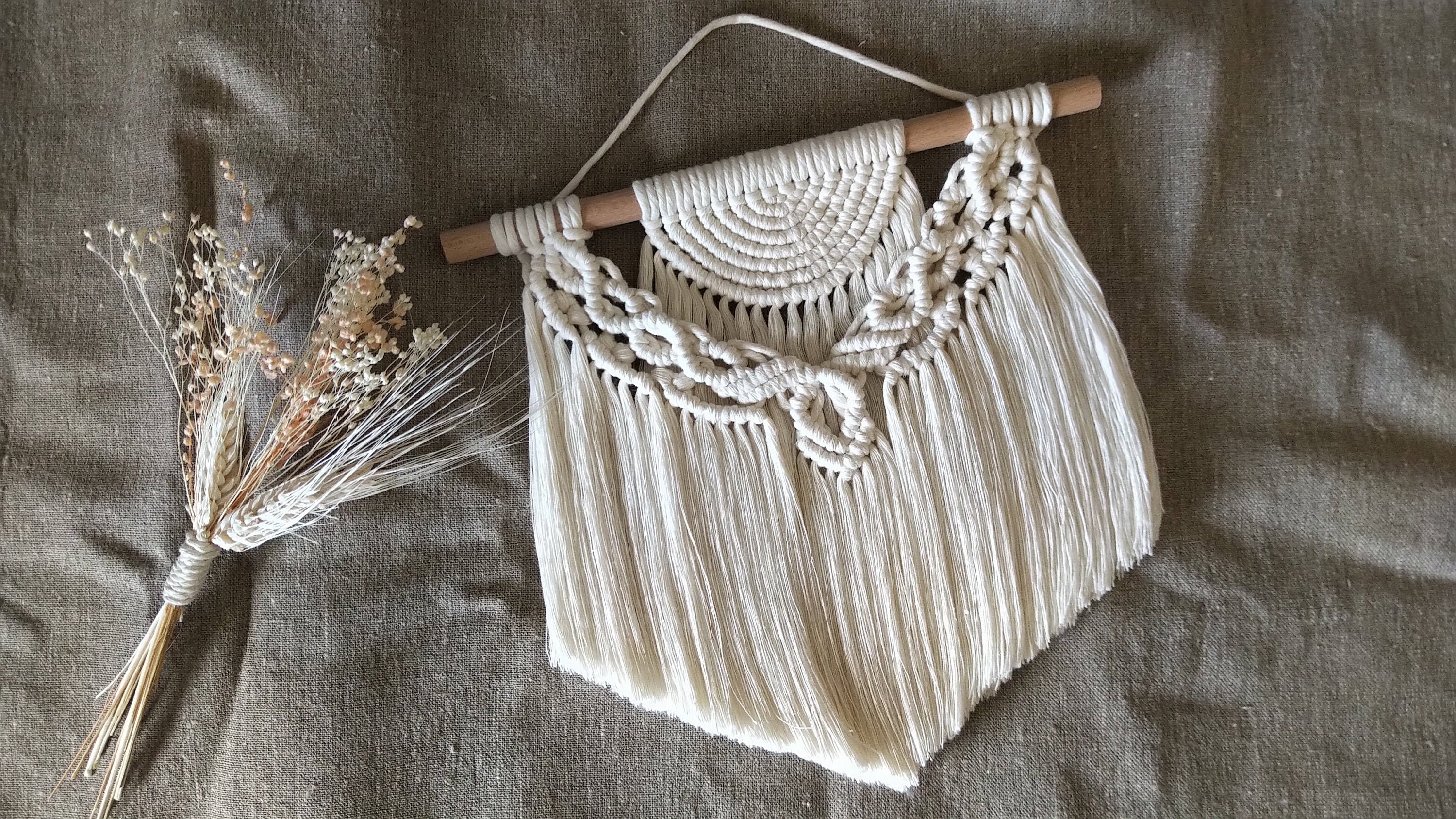 Suspension en Macramé Beige, Joia