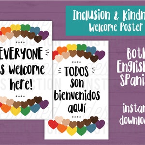 Todos são bem-vindos aqui, decoração de sala de aula de espanhol, sala de aula de espanhol, pôsteres de sala de aula de espanhol, todos são bem-vindos, decoração de sala de aula, pôster