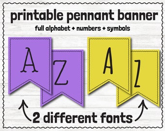 Printable Pennant Banner 2 - Printable Full Alphabet