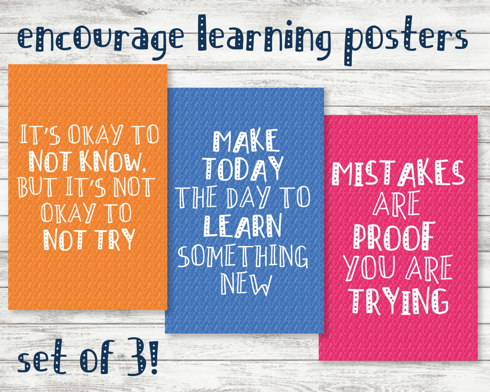 Encourage Learning Posters: Instant Download Motivation Educational ...
