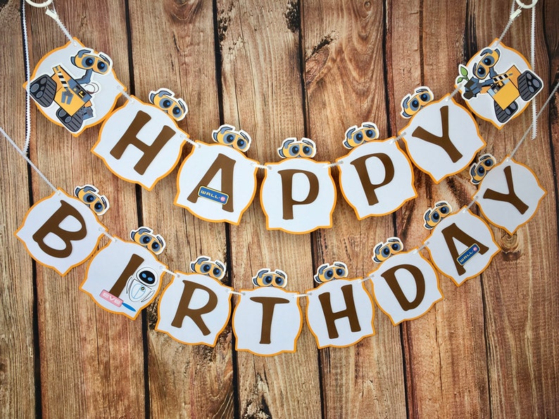 WallE Happy Birthday Banner Etsy