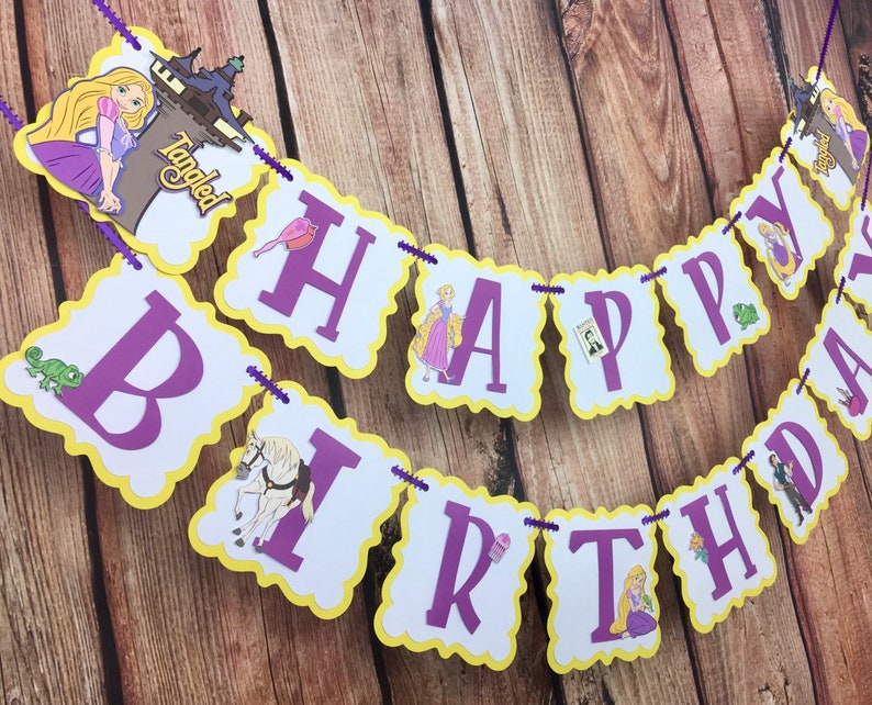 Rapunzel Birthday Banner Rapunzel Party Decorations Rapunzel | Etsy