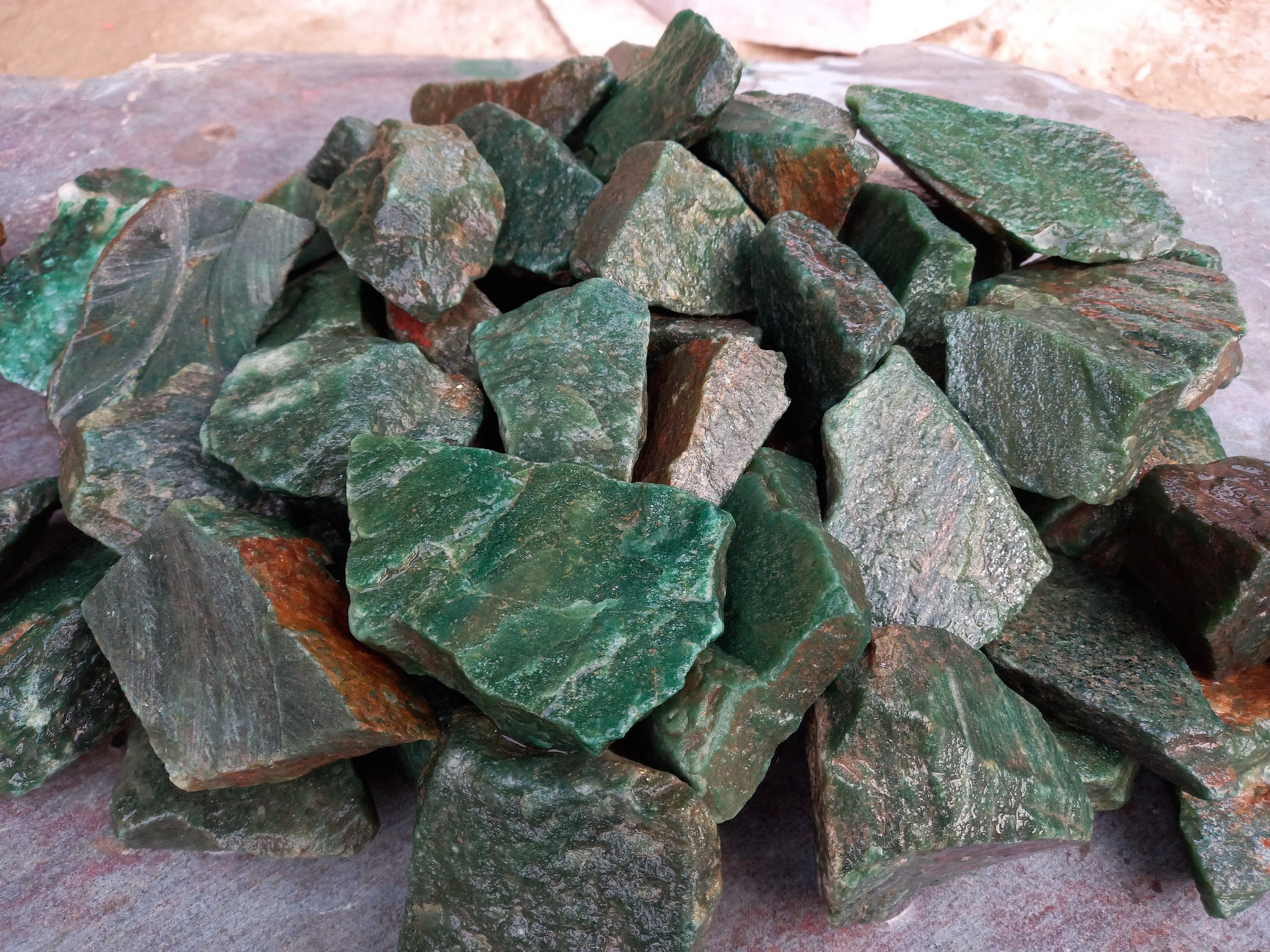 Green Jade Raw Rough Chunks Natural Healing Crystal Etsy