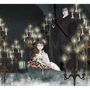 Phantom of the Opera / The Boat / Art Print / Fan Art / Christine / Erik / fantasy / romance / geek art / gothic / goth / Music of the Night