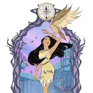 Guiding Spirit: Pocahontas / Aufkleber / Vinyl / Wasserfest / Abziehbild / Fan Art / Disney / Prinzessin / Native American / Vintage / Klassisch /