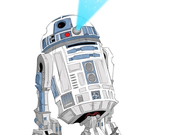 R2-D2 / Sticker / Vinilo / Waterproof / Calcomanía / Fan Art / Star Wars / Droid / Rebellion / Classic / Retro / Nerdy / Geeky / Silly / R2D2 /