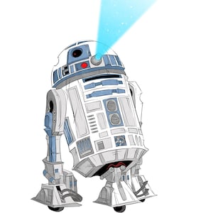 R2-D2 / Sticker / Vinilo / Waterproof / Calcomanía / Fan Art / Star Wars / Droid / Rebellion / Classic / Retro / Nerdy / Geeky / Silly / R2D2 /