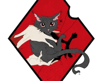 Cat / Sticker / vinyl / waterproof / decal / black cat / gothic / goth / kitty / funny / witch / cat lady / spooky / Halloween / cute