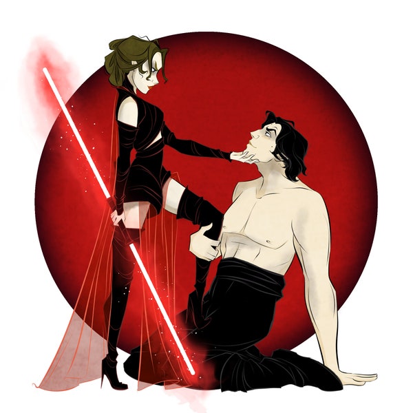 Reylo / Sticker / Fan Art / vinyl / waterproof / decal / rey / Kylo / sith / gothic / goth / Star Wars /  Disney / geeky / nerdy / sexy