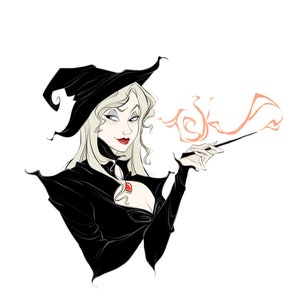 The Shame Witch / Sticker / Vinyl / Waterproof / Decal / Witchcraft / Magic / Shame / Tsk / Spell / Spooky / Classic / Gothic / Goth / Fun /