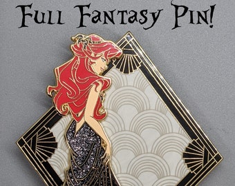 Ariel / Fantasía / Pin / Art Deco / PIN COMPLETO / Sirenita / Disney Fan Art / Gatsby / gótico / gótico / princesa / vintage / hecho por fans