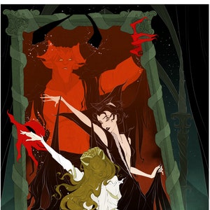 Legend/  Fan art / Devil / Lili / Lilly / Dark / Halloween / nerdy / Spooky / Gothic / art / romantic / dancing / print / classic / fantasy