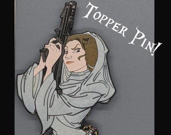 Princess / Leia / Fantasy / Pin / enamel / TOPPER PIN / Porgs / Disney / Fan Art / Star Wars / cute / fan-made / resist / resistance / rebel