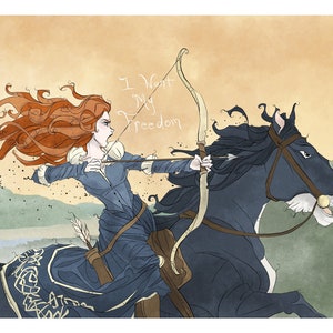 Mutig / Merida / Disney / Fan-Kunst / feministisch / inspirierend / Feminismus / Schottland / Freiheit / Mädchen Macht / geeky / nerdy / Schottische