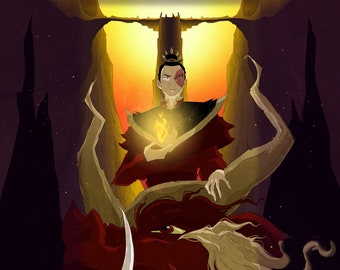 Limited Edition 14 / Z / Tarot / Fan Art / Print / Firebender / Fire Nation / Anime / Fire Lord / Prince /