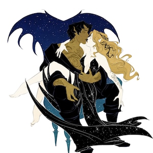 Feyre & Rhysand Dark Throne / Sticker / Vinyl / Waterdicht / Sticker / Fan Art / ACOTAR / Een Hof van Doornen en Rozen / Fantasy / Romantiek /